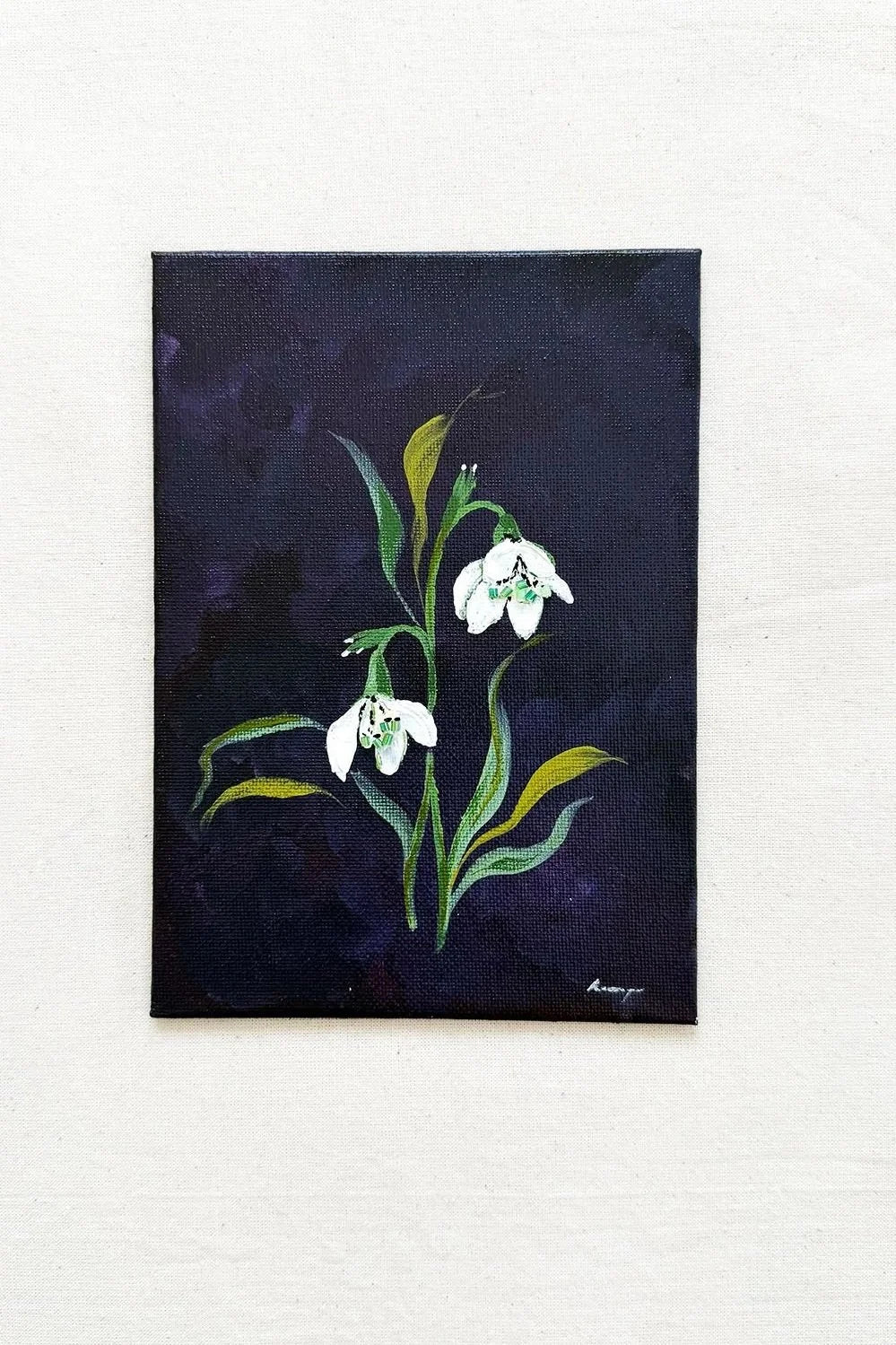 Snowdrop - Framed Original January Floral (5x7)
