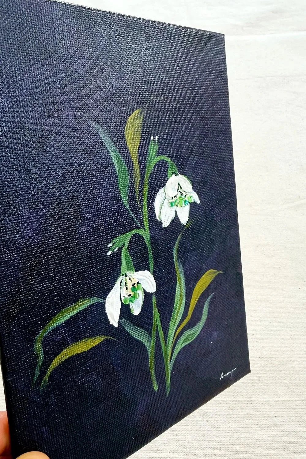 Snowdrop - Framed Original January Floral (5x7)
