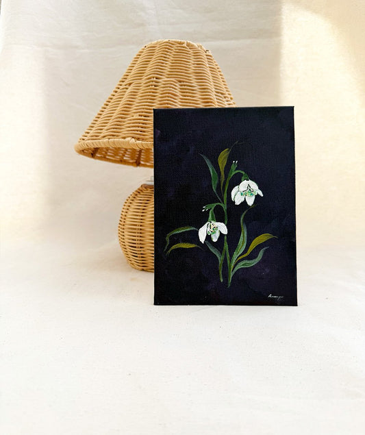 Snowdrop - Framed Original January Floral (5x7)