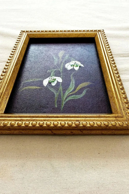 Snowdrop - Framed Original January Floral (5x7)
