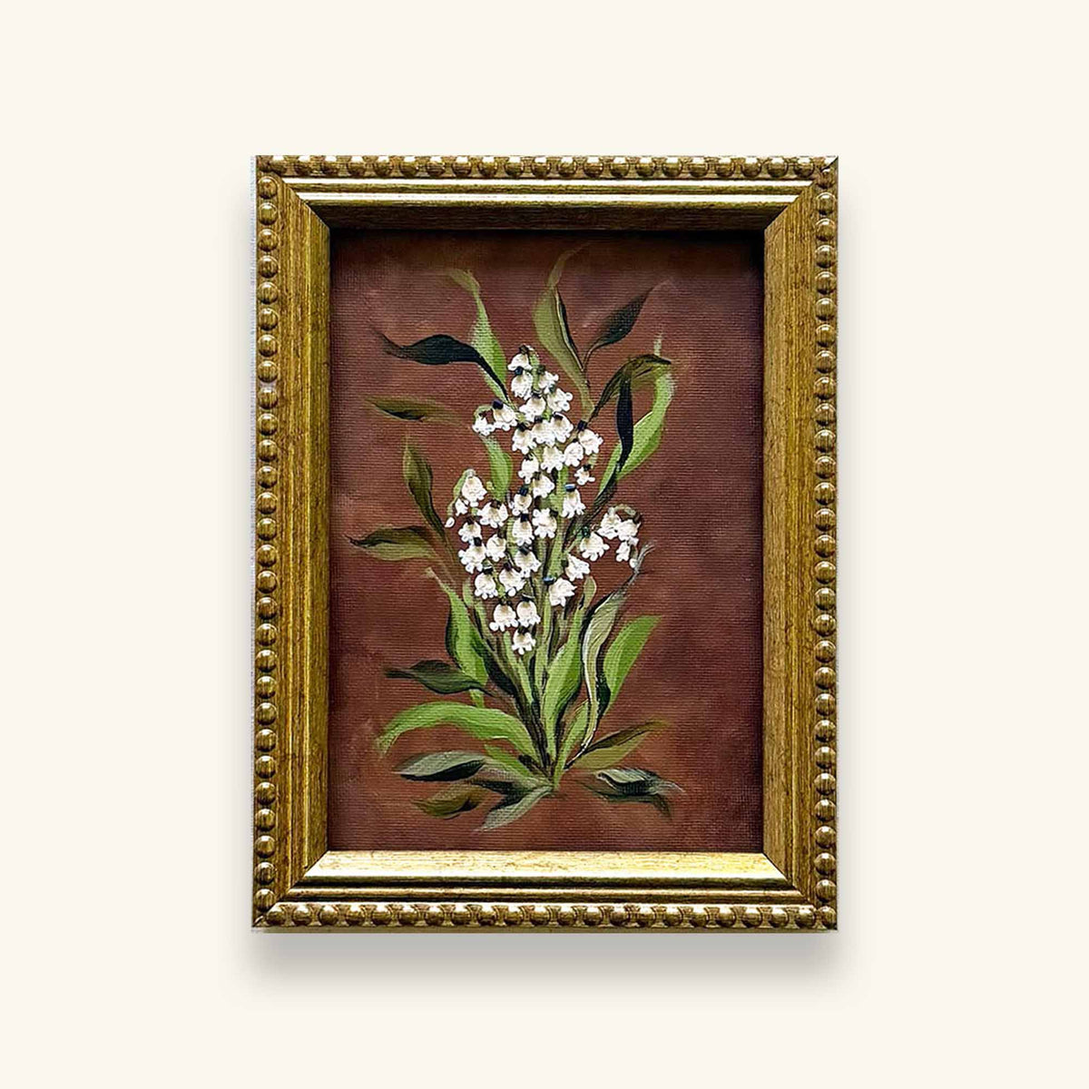 Flower of the month framed original Lilly of the Valley
