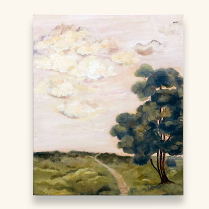 Original landscape artwork in a old world style by Ramya Rajiv