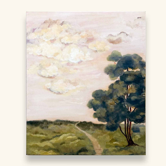 Original landscape artwork in a old world style by Ramya Rajiv