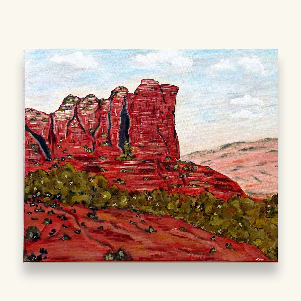 Commission - Sedona Coffee Pot Rock Original Landscape Painting (16x20)