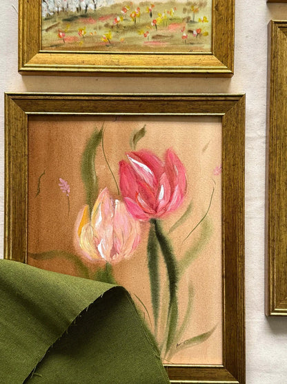 By the Sidewalk - Framed Original Tulip (8x10)